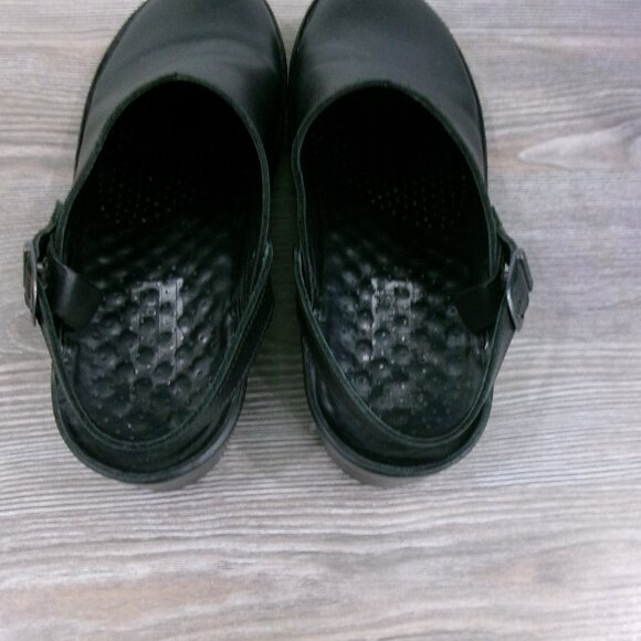 Joseph Seibel  8 / 8.5 Black Leather Open Slingback Low Heel Clogs Size 39 Shoes - Picture 7 of 12